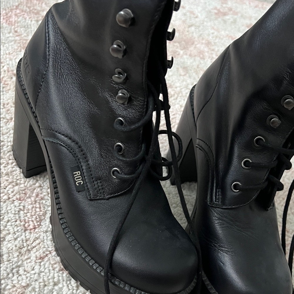 ROC Black Combat Boots for Women - Picture 2 of 13